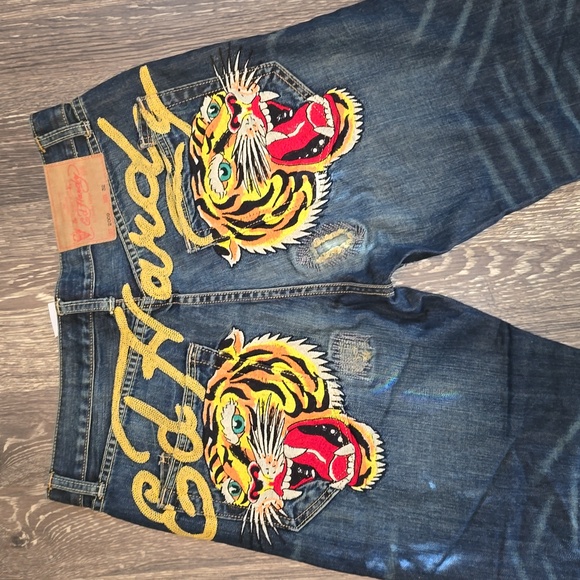 Ed Hardy Other - SOLD on M.ercari!!  Ed Hardy Signature Logo Tiger Denim Men Size 32W 34L NWT